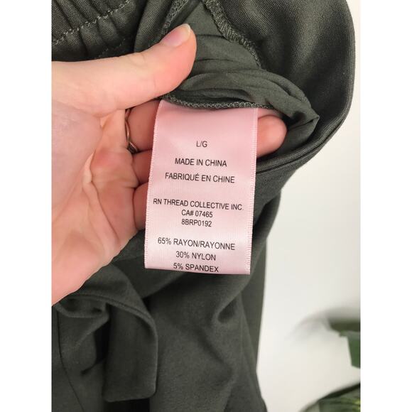 New Badgley Mischka Women's L Olive Green Jogger Pants Cargo Belt Comfy Everyday - Picture 9 of 12